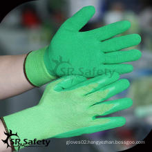 SRSAFETY 13 gauge knitted liner coated foam latex on palm/ latex working glove,High quality